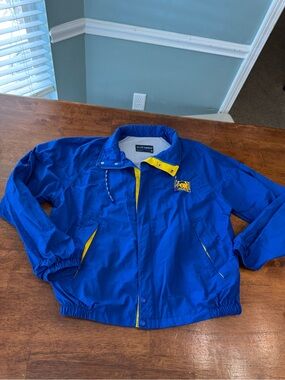 Vintage 90s FOX Sports Windbreaker Jacket Mens M Blue Yellow Swingster Crew Vtg